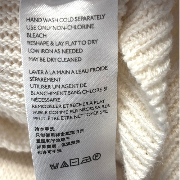 Anthropologie Padma Knit Poncho Cream Medium Large Asymmetrical - Picture 12 of 13